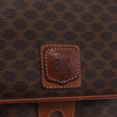CELINE Macadam Canvas Shoulder Bag PVC Leather Brown Gold Auth ka5281-14
