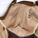 CELINE Macadam Canvas Shoulder Bag PVC Leather Brown Gold Auth ka5281-19
