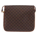 CELINE Macadam Canvas Shoulder Bag PVC Leather Brown Gold Auth ka5281-3