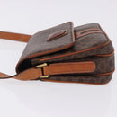 CELINE Macadam Canvas Shoulder Bag PVC Leather Brown Gold Auth ka5281-5