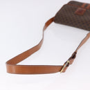 CELINE Macadam Canvas Shoulder Bag PVC Leather Brown Gold Auth ka5281-7