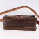 CELINE Macadam Canvas Shoulder Bag PVC Leather Brown Gold Auth ka5281-9