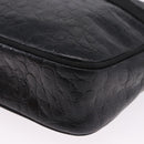 Salvatore Ferragamo Vala Shoulder Bag Leather Embossed Black Gold Auth ka5282-14