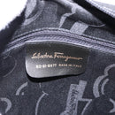 Salvatore Ferragamo Vala Shoulder Bag Leather Embossed Black Gold Auth ka5282-12