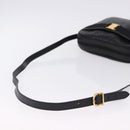 Salvatore Ferragamo Vala Shoulder Bag Leather Embossed Black Gold Auth ka5282-7