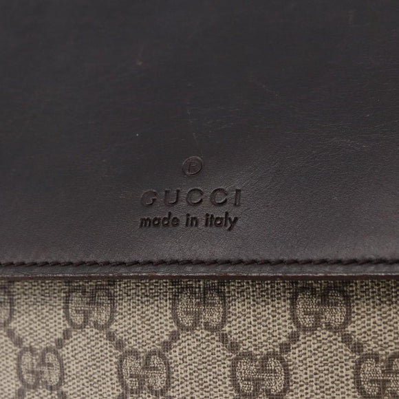 GUCCI GG Supreme Clutch Bag PVC Beige Auth ka5283