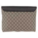 GUCCI GG Supreme Clutch Bag PVC Beige Auth ka5283-3