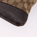 GUCCI GG Canvas Shoulder Bag Beige Silver 145857 Auth ka5285A-11