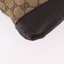 GUCCI GG Canvas Shoulder Bag Beige Silver 145857 Auth ka5285A-12