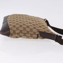 GUCCI GG Canvas Shoulder Bag Beige Silver 145857 Auth ka5285A-4