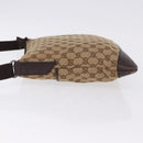 GUCCI GG Canvas Shoulder Bag Beige Silver 145857 Auth ka5285A-5