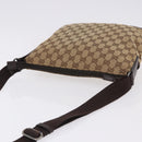 GUCCI GG Canvas Shoulder Bag Beige Silver 145857 Auth ka5285A-6