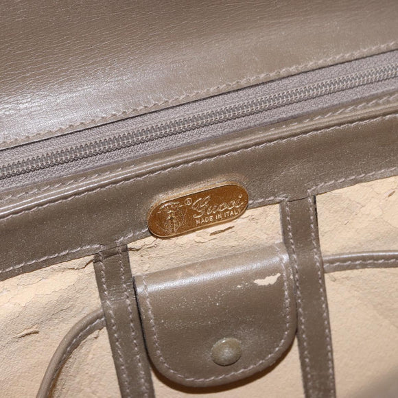 GUCCI Hand Bag Leather Beige Gold 000 406 1080 Auth ka5286