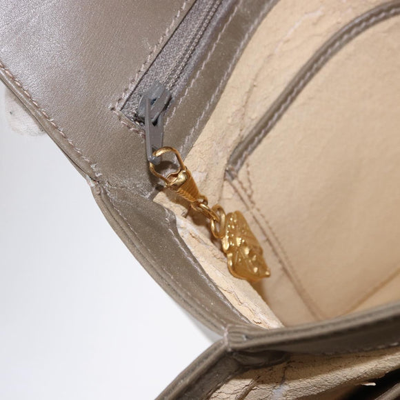 GUCCI Hand Bag Leather Beige Gold 000 406 1080 Auth ka5286