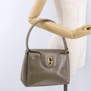 GUCCI Hand Bag Leather Beige Gold 000 406 1080 Auth ka5286-24