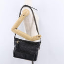 CHANEL Matelasse Gabrielle Deux Bag Lamb Skin Black Gold CC Auth ka5287V-23