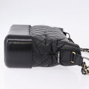 CHANEL Matelasse Gabrielle Deux Bag Lamb Skin Black Gold CC Auth ka5287V-3