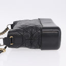 CHANEL Matelasse Gabrielle Deux Bag Lamb Skin Black Gold CC Auth ka5287V-4