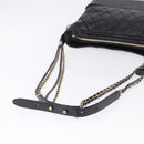 CHANEL Matelasse Gabrielle Deux Bag Lamb Skin Black Gold CC Auth ka5287V-7