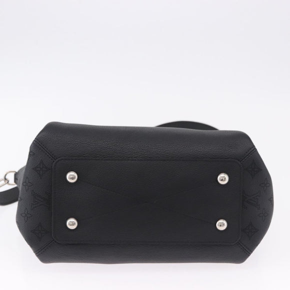 LOUIS VUITTON Mahina Omea Hand Bag Leather Black M55029 LV Auth ka5288V