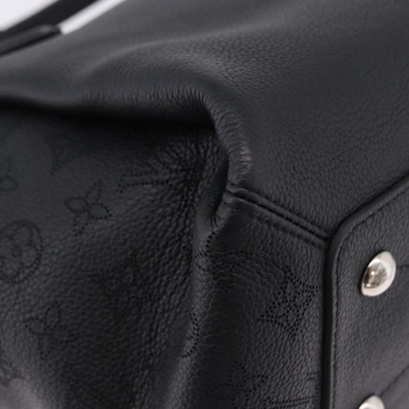 LOUIS VUITTON Mahina Omea Hand Bag Leather Black M55029 LV Auth ka5288V