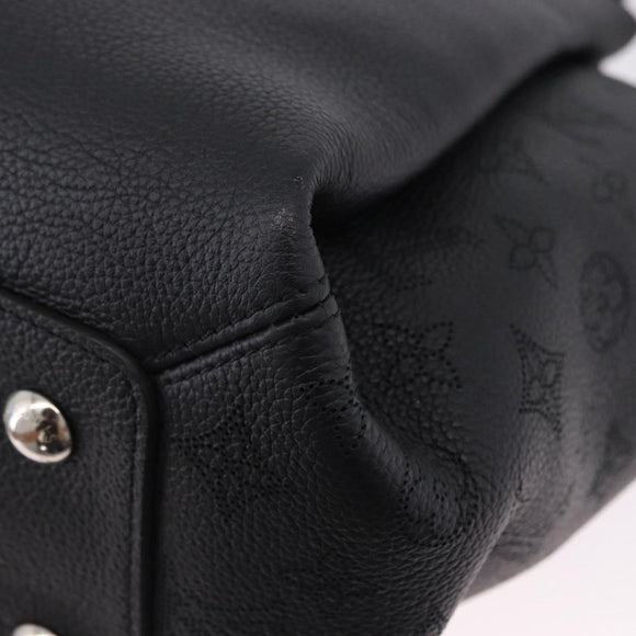 LOUIS VUITTON Mahina Omea Hand Bag Leather Black M55029 LV Auth ka5288V