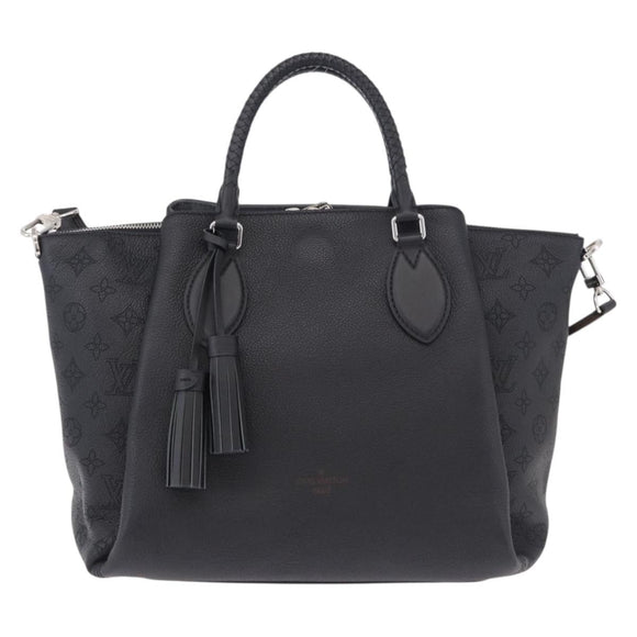 LOUIS VUITTON Mahina Omea Hand Bag Leather Black M55029 LV Auth ka5288V