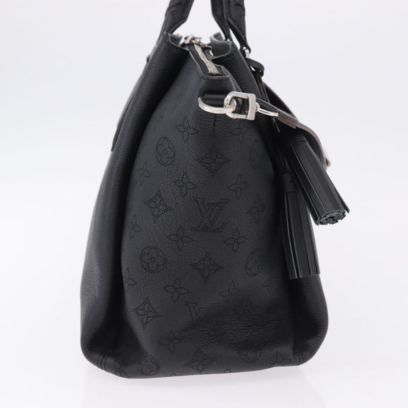 LOUIS VUITTON Mahina Omea Hand Bag Leather Black M55029 LV Auth ka5288V
