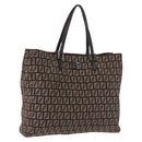 FENDI Zucchino Canvas Hand Bag Brown Auth ka5289-1