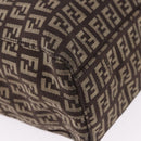 FENDI Zucchino Canvas Hand Bag Brown Auth ka5289-10