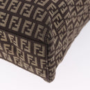 FENDI Zucchino Canvas Hand Bag Brown Auth ka5289-13