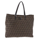 FENDI Zucchino Canvas Hand Bag Brown Auth ka5289-2