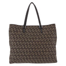 FENDI Zucchino Canvas Hand Bag Brown Auth ka5289-3