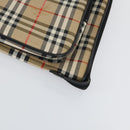 Burberrys Nova Check Garment Cover Canvas Leather Beige Gold Auth ka529-10