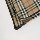 Burberrys Nova Check Garment Cover Canvas Leather Beige Gold Auth ka529-11
