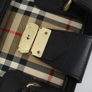 Burberrys Nova Check Garment Cover Canvas Leather Beige Gold Auth ka529-15