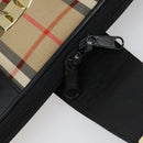 Burberrys Nova Check Garment Cover Canvas Leather Beige Gold Auth ka529-16