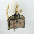 Burberrys Nova Check Garment Cover Canvas Leather Beige Gold Auth ka529-25