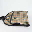 Burberrys Nova Check Garment Cover Canvas Leather Beige Gold Auth ka529-5