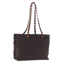 Salvatore Ferragamo Gancini Shoulder Bag Canvas Brown Silver Auth ka5290-1
