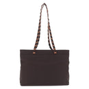 Salvatore Ferragamo Gancini Shoulder Bag Canvas Brown Silver Auth ka5290-2