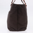 Salvatore Ferragamo Gancini Shoulder Bag Canvas Brown Silver Auth ka5290-4