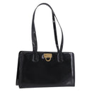 Salvatore Ferragamo Gancini Tote Bag Patent leather Black Gold Auth ka5291A-1