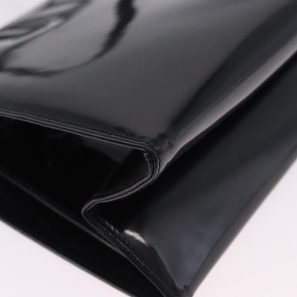 Salvatore Ferragamo Gancini Tote Bag Patent leather Black Gold Auth ka5291A