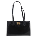 Salvatore Ferragamo Gancini Tote Bag Patent leather Black Gold Auth ka5291A-13