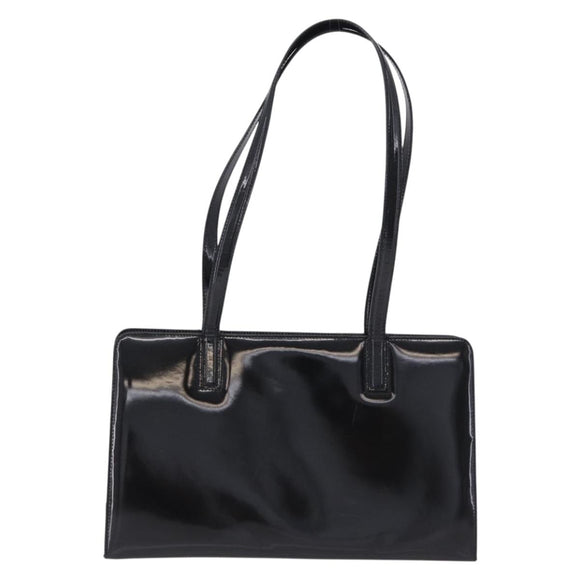 Salvatore Ferragamo Gancini Tote Bag Patent leather Black Gold Auth ka5291A