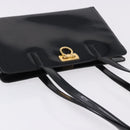 Salvatore Ferragamo Gancini Tote Bag Patent leather Black Gold Auth ka5291A-6