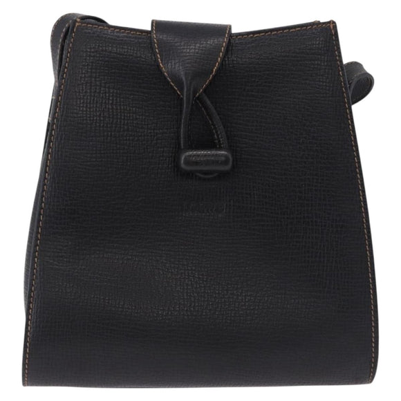 LOEWE Shoulder Bag Leather Black Gold Auth ka5292A
