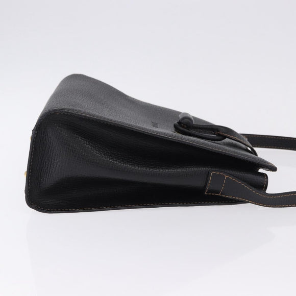 LOEWE Shoulder Bag Leather Black Gold Auth ka5292A