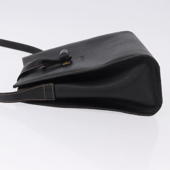 LOEWE Shoulder Bag Leather Black Gold Auth ka5292A